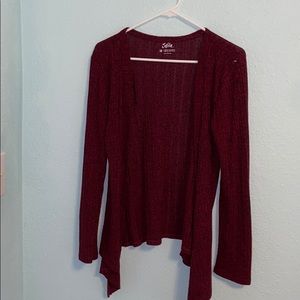 JUSTICE burgundy cardigan